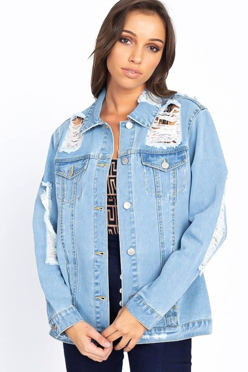 Chaqueta oversized distressed