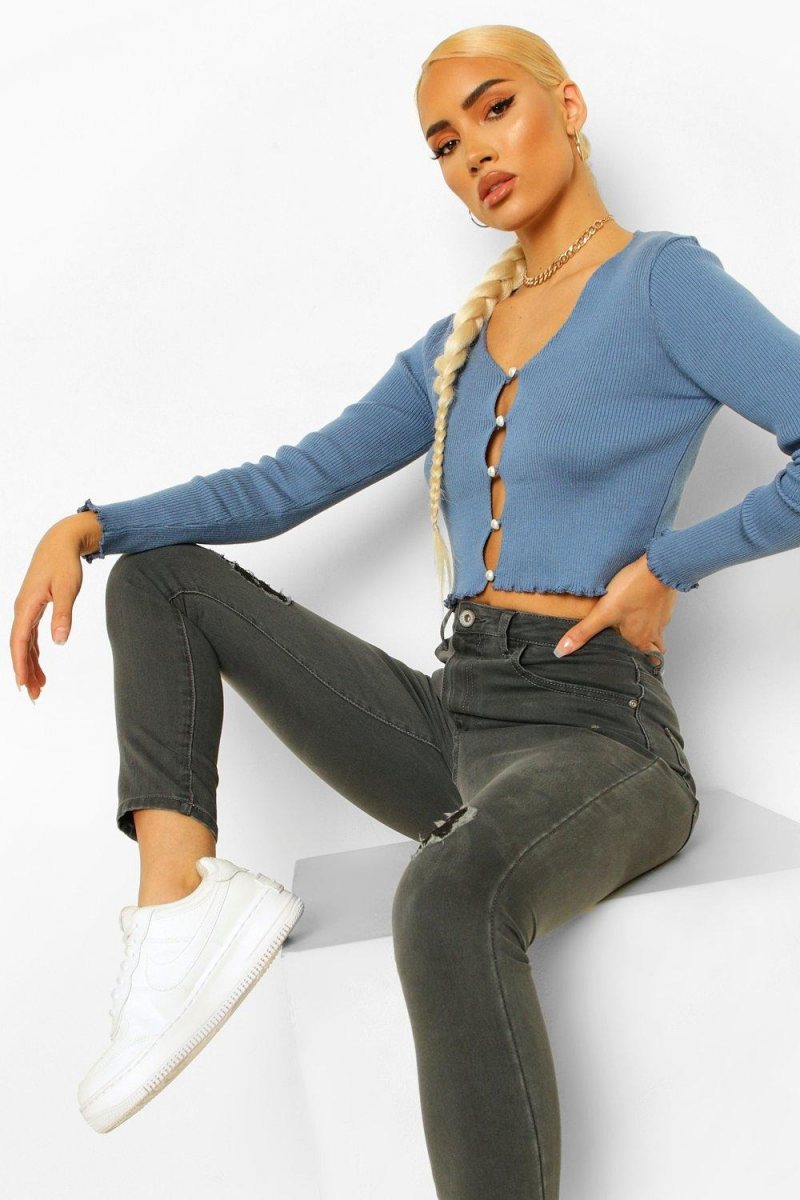 Jeans high waisted distressed