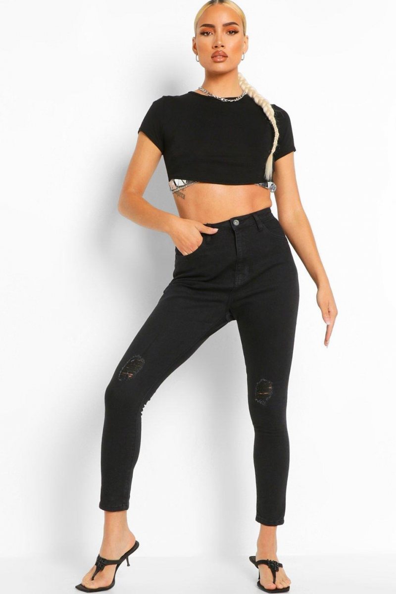 Jeans distressed high waist