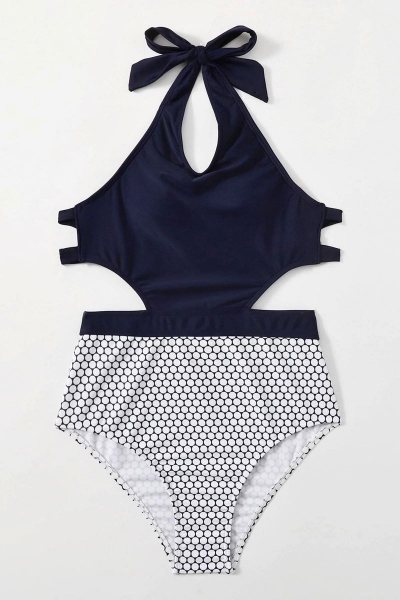 Enterizo geometric cut out