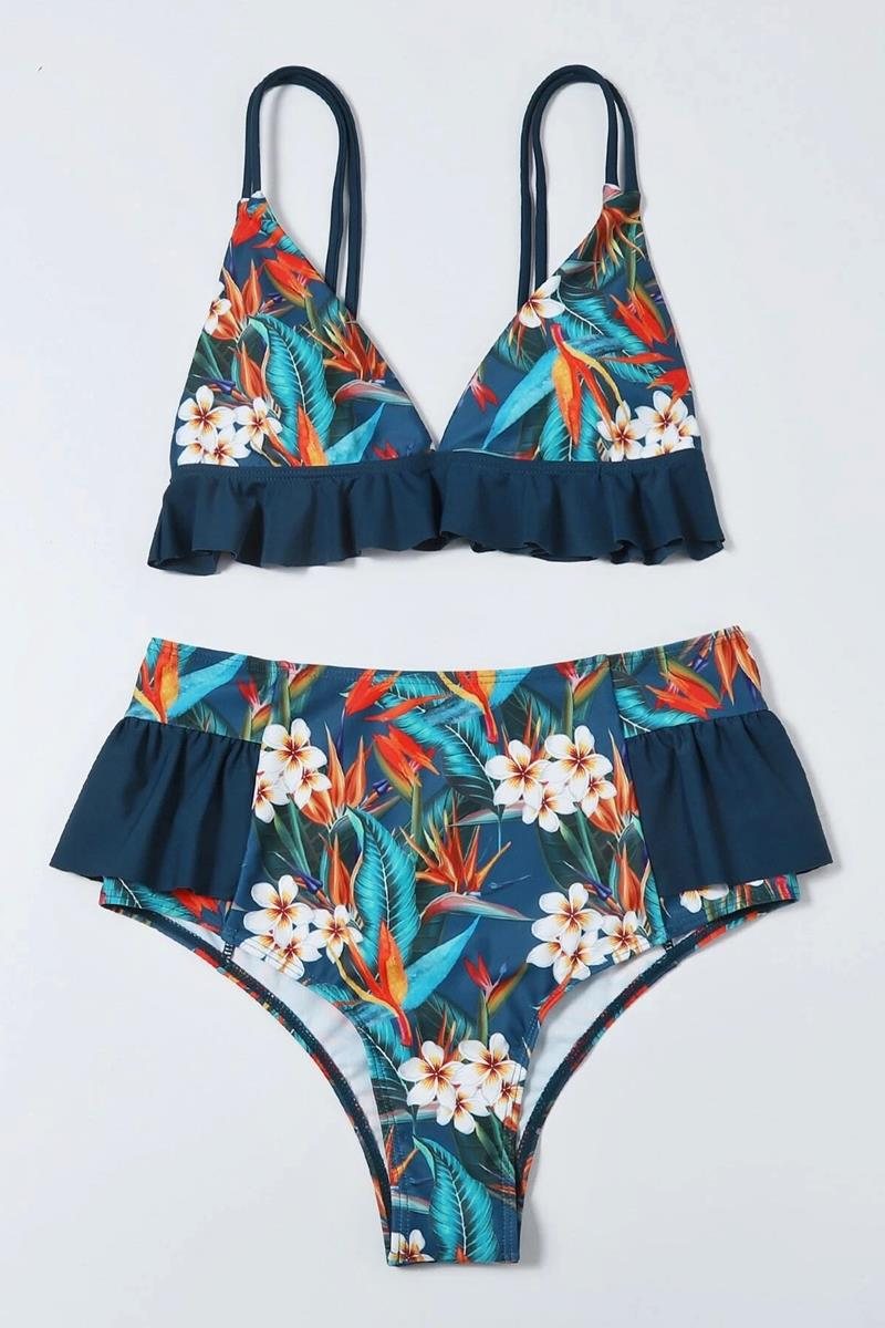 Bikini tropical ruffle