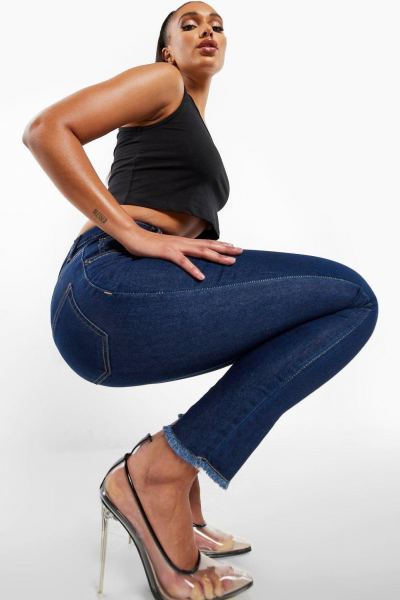 Jeans high waist frayed