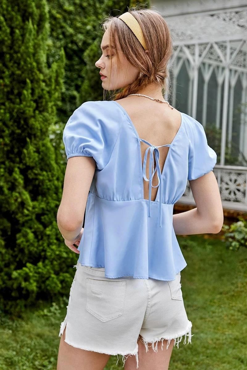 Blusa backless tie front