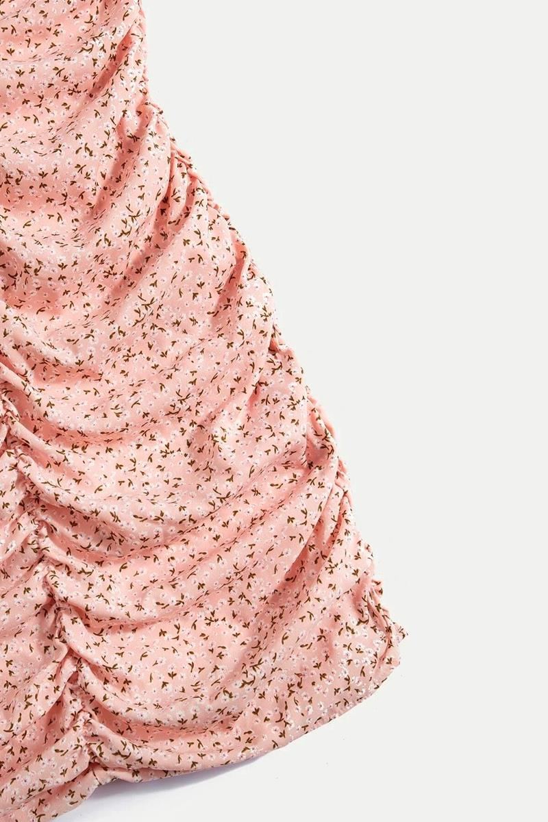 Vestido floral ruched