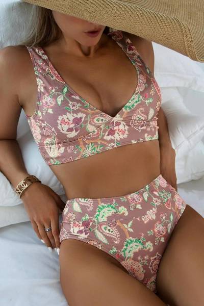 Bikini floral cut out