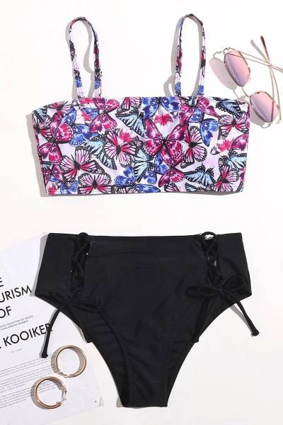 Bikini butterfly lace up