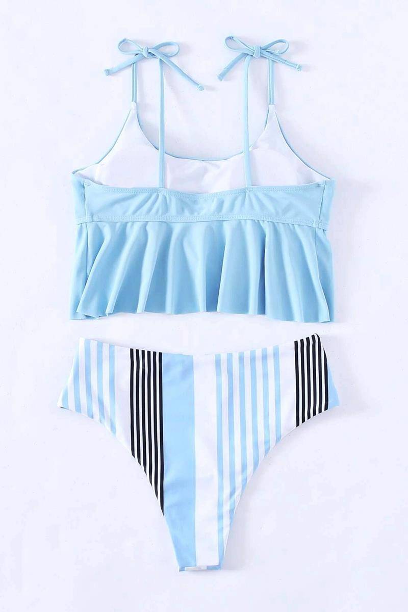 Bikini striped ruffle