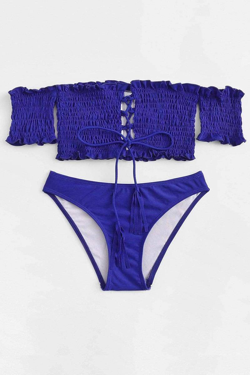 Bikini ruched off shoulder