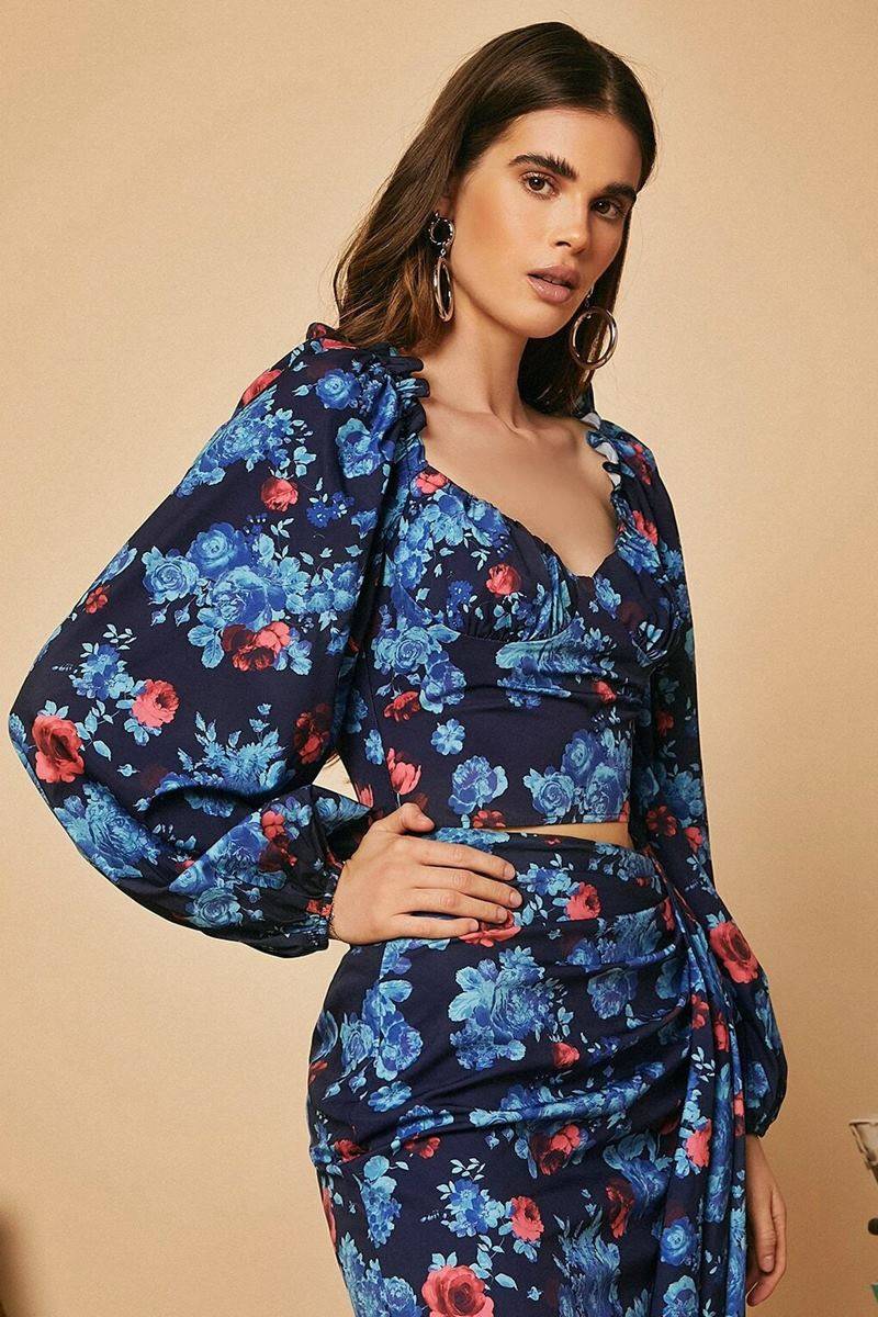 Blusa floral sweetheart