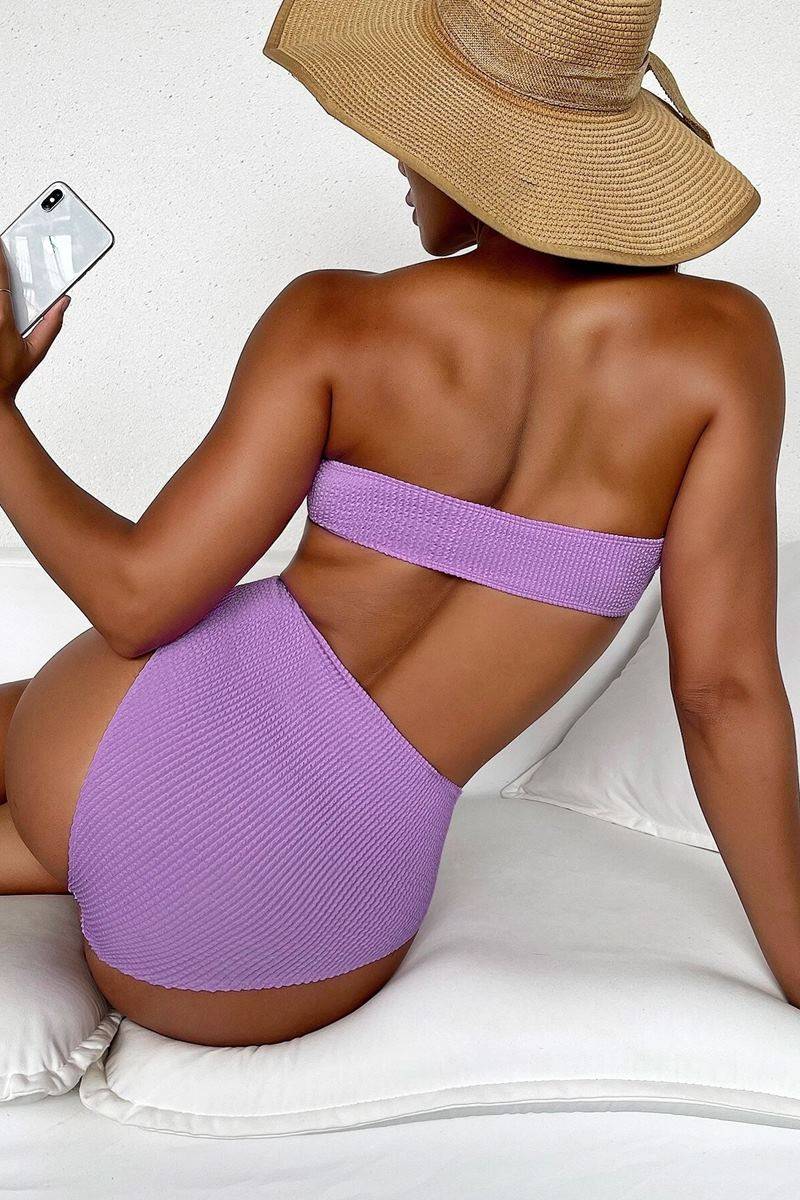 Bikini textured ruched