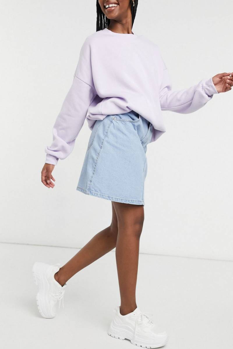 Falda light wash denim
