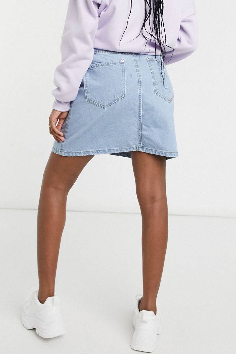 Falda light wash denim