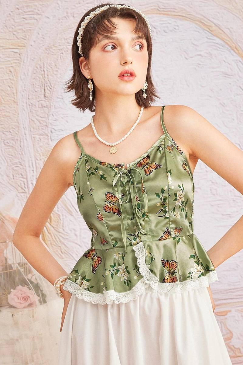 Blusa butterfly lace up