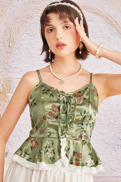 Blusa butterfly lace up