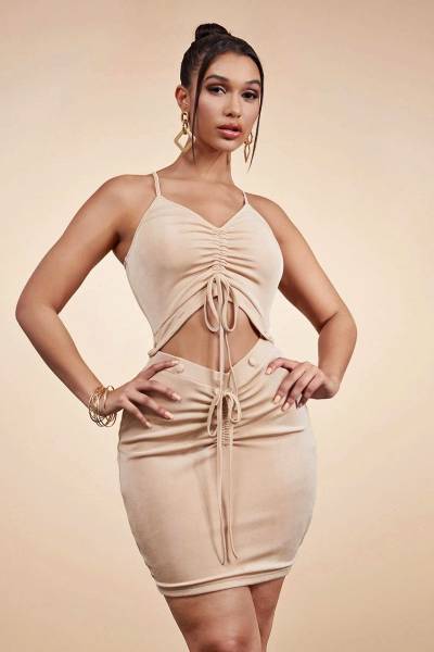 Vestido drawstring cami