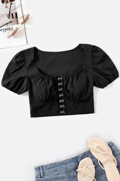 Blusa hook puff sleeve