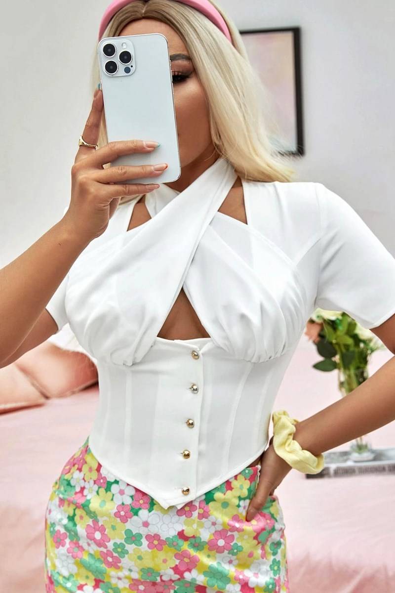 Blusa criss cross backless
