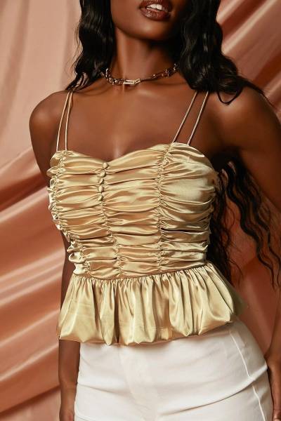 Blusa satin ruched
