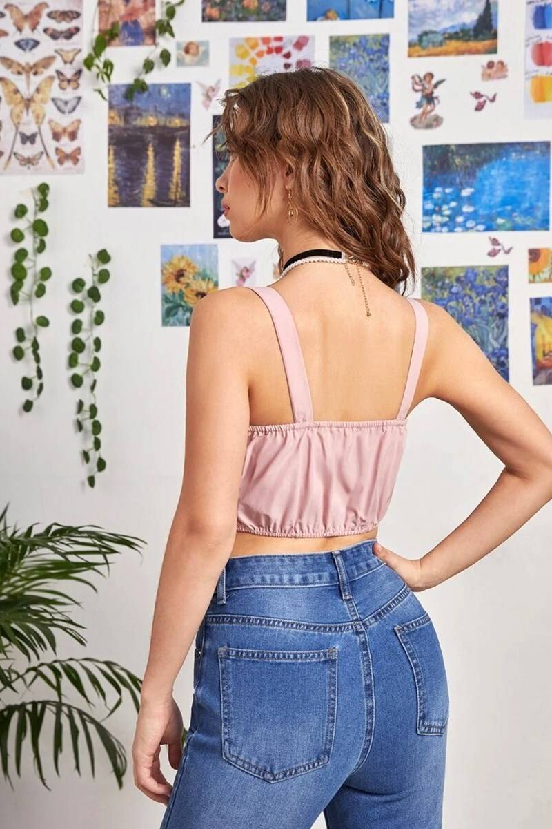 Blusa ruched tie front