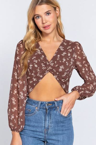 Blusa floral twisted