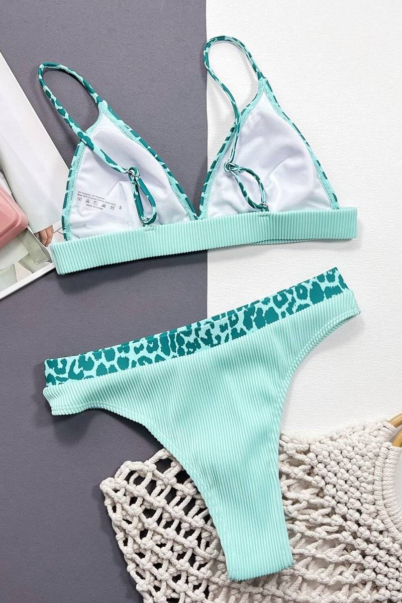Bikini leopard ribbed