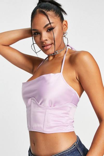 Blusa cowl neck corset