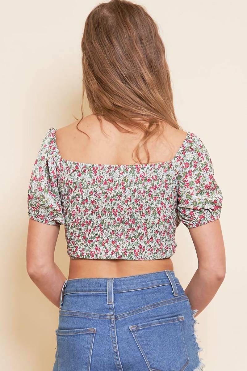 Blusa half shoulder floral