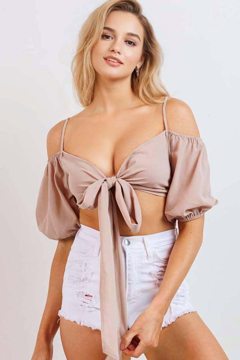 Blusa crep tie bow