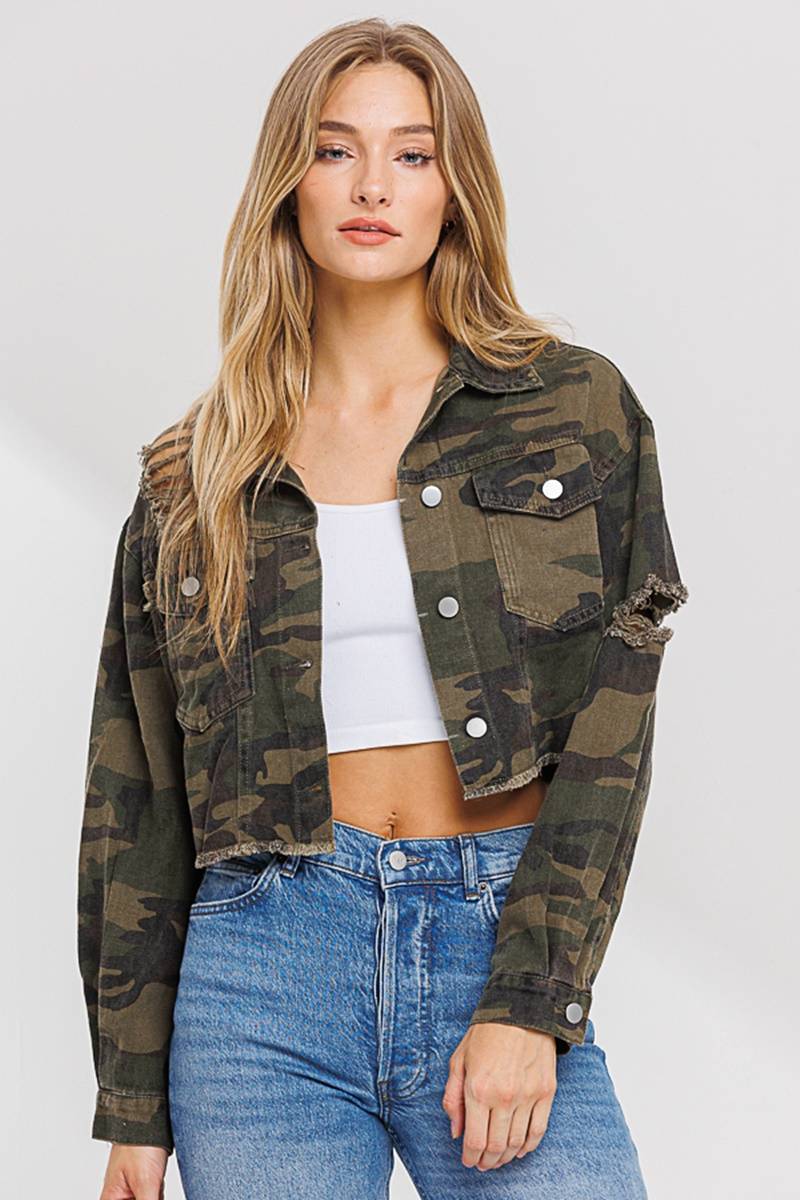 Chaqueta camo crop