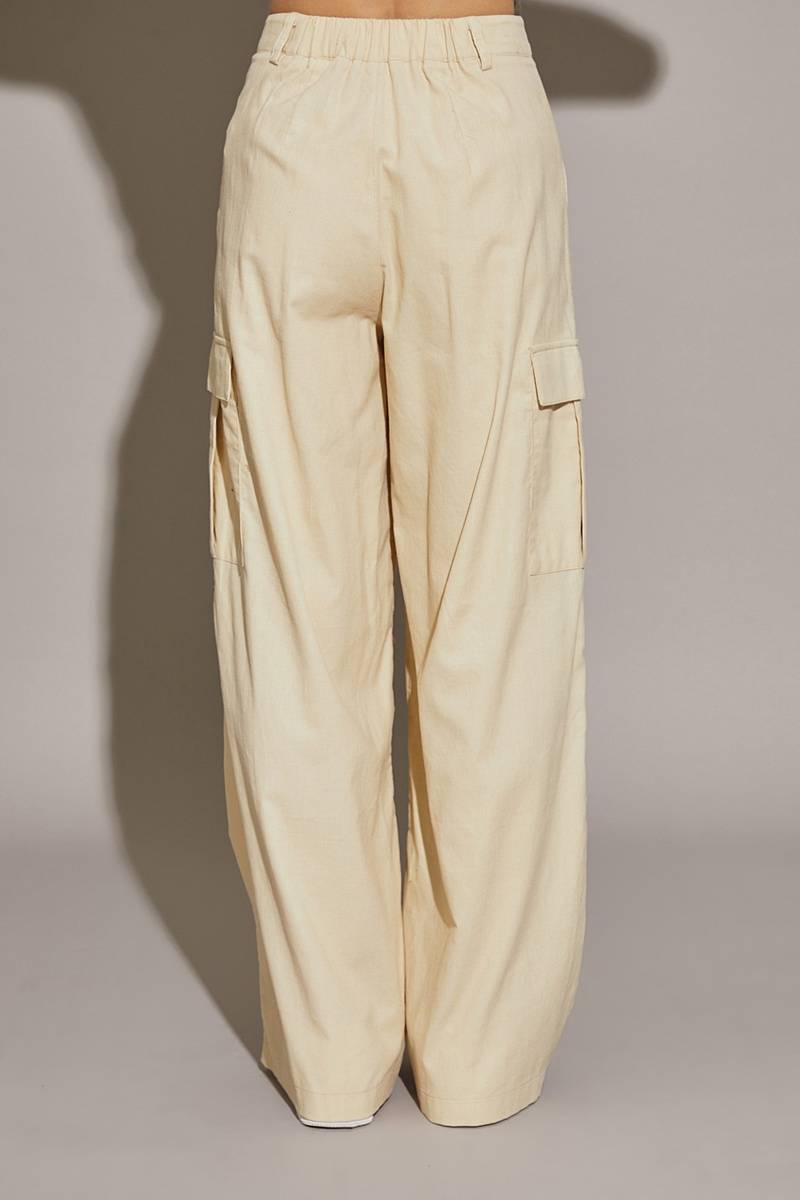 Pantalon wide leg corduroy stripe
